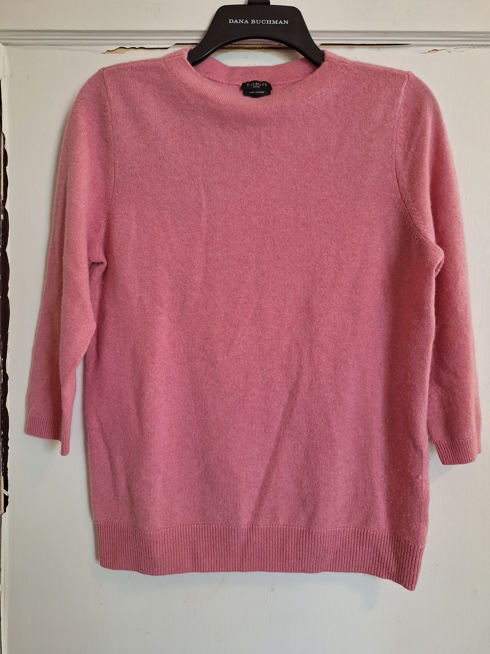 Talbots Audrey Cashmere Donegal Womens Sweater Dusty Pink Sz M Petites Classic